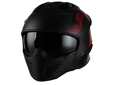 Helma VITO JET BRUZANO MATT BLACK + RED L